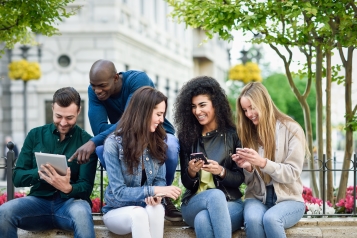 Phone showing social media content